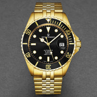 Thumbnail for Revue Thommen Diver Men's 42mm Black Gold Automatic Watch 17571.2217
