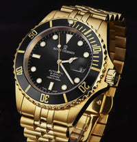 Thumbnail for Revue Thommen Diver Men's 42mm Black Gold Automatic Watch 17571.2217
