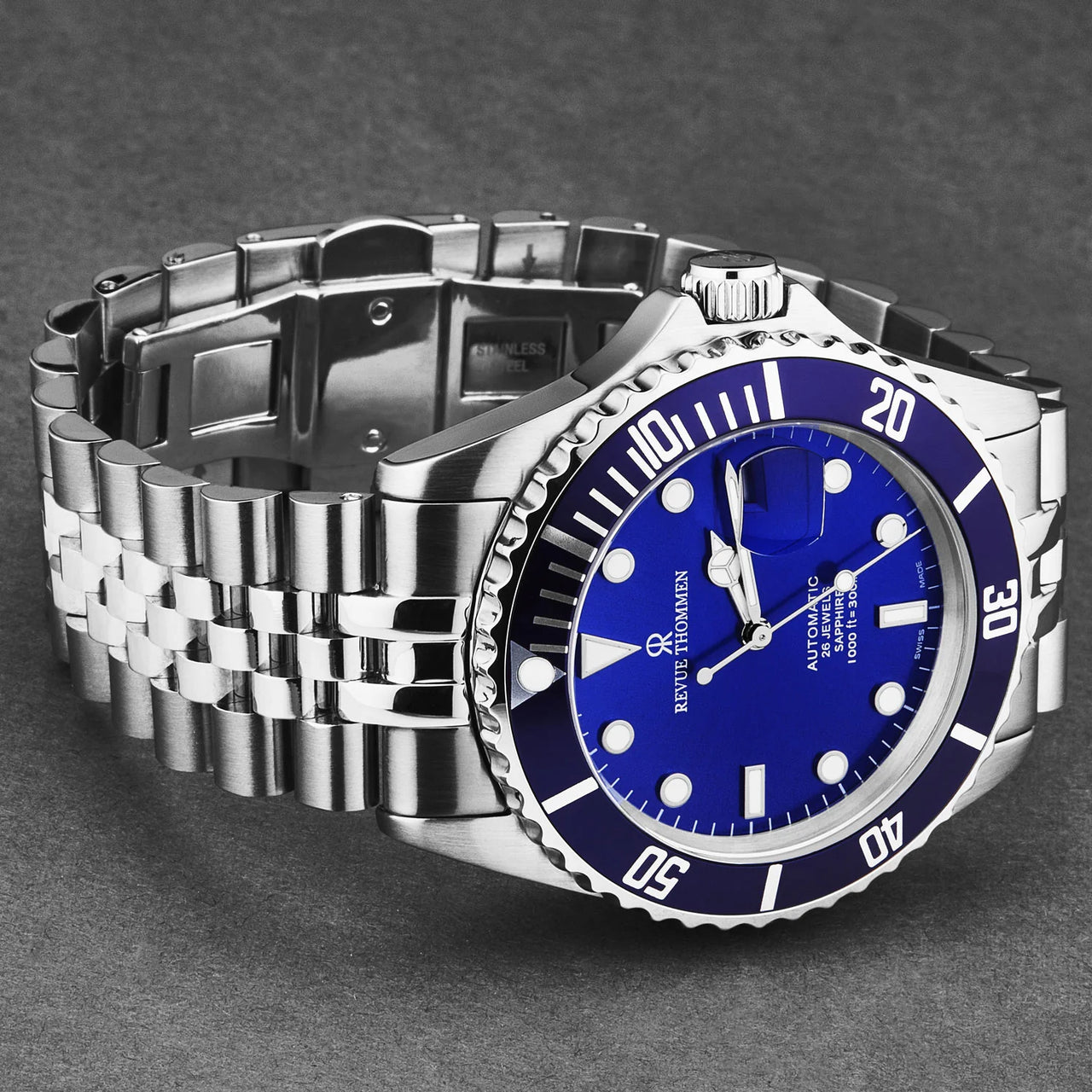 Revue Thommen Blue Dial Steel 'Diver' Automatic Men's Watch 17571.2228