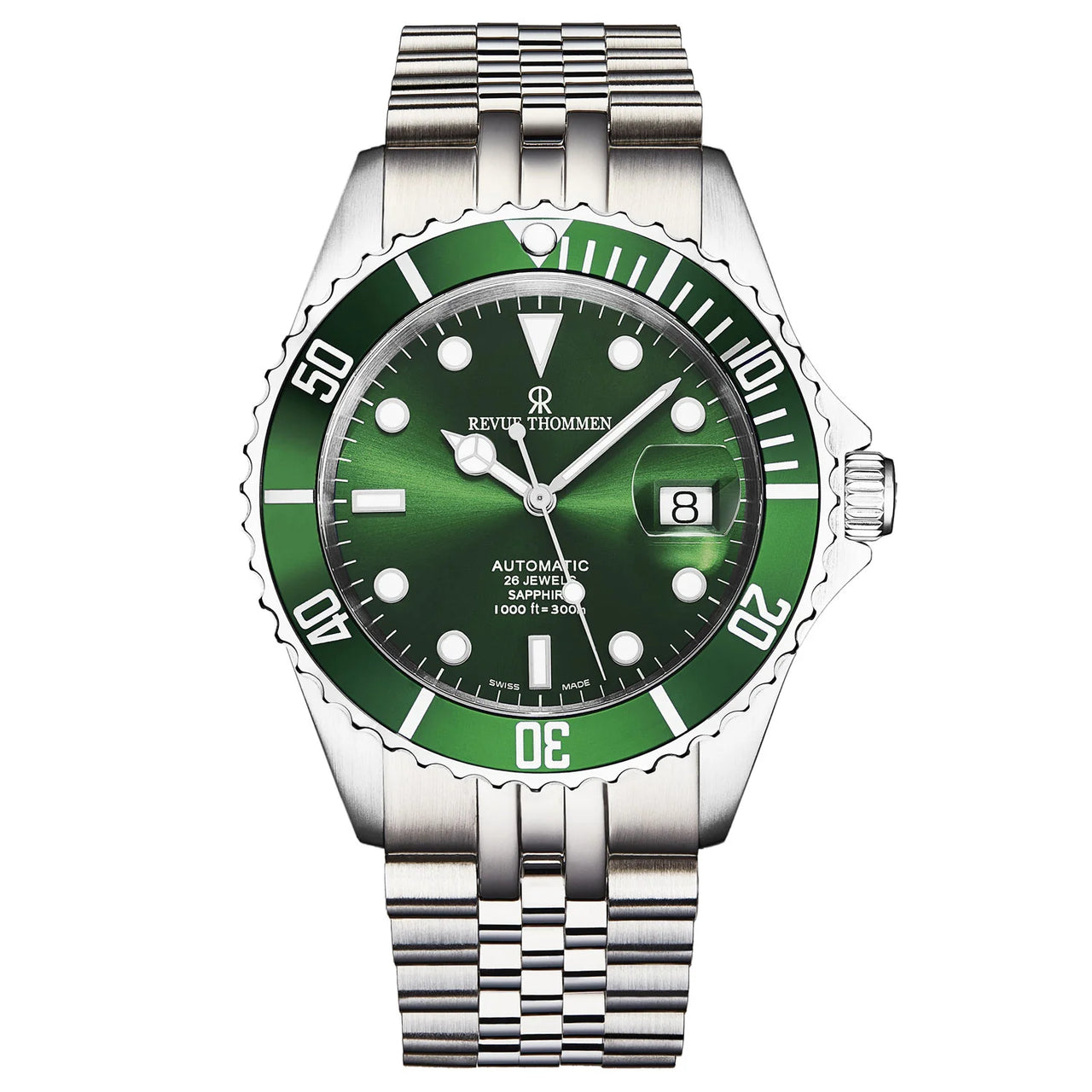 Revue Thommen Diver Men's 42mm Green Automatic Watch 17571.2229