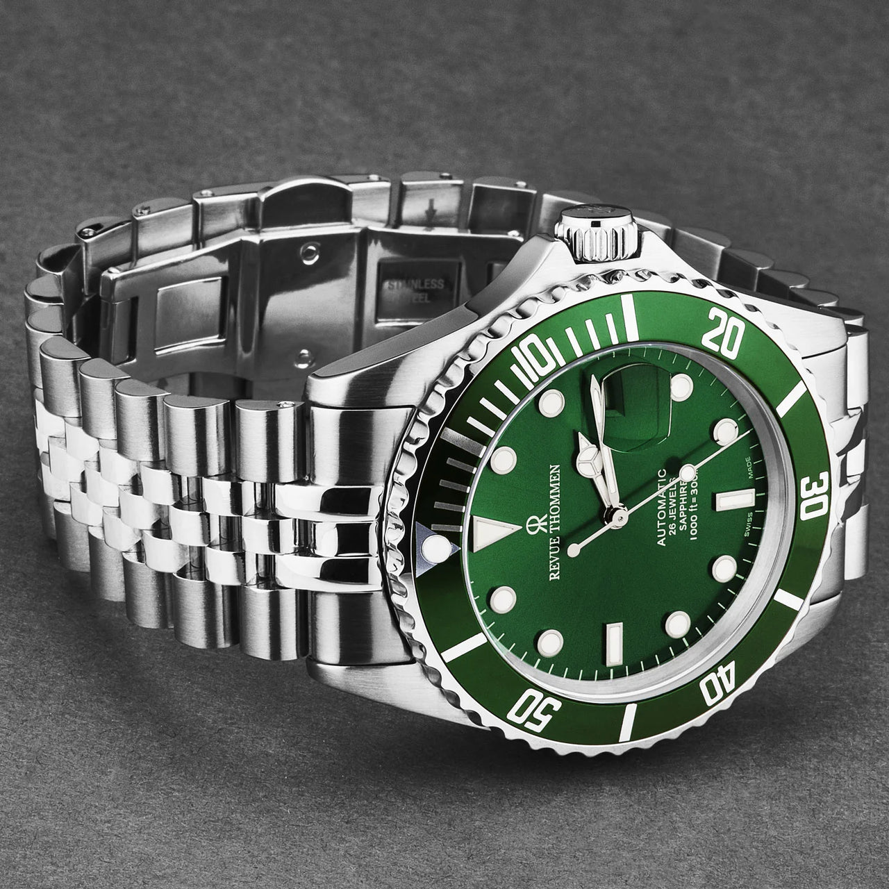 Revue Thommen Diver Men's 42mm Green Automatic Watch 17571.2229