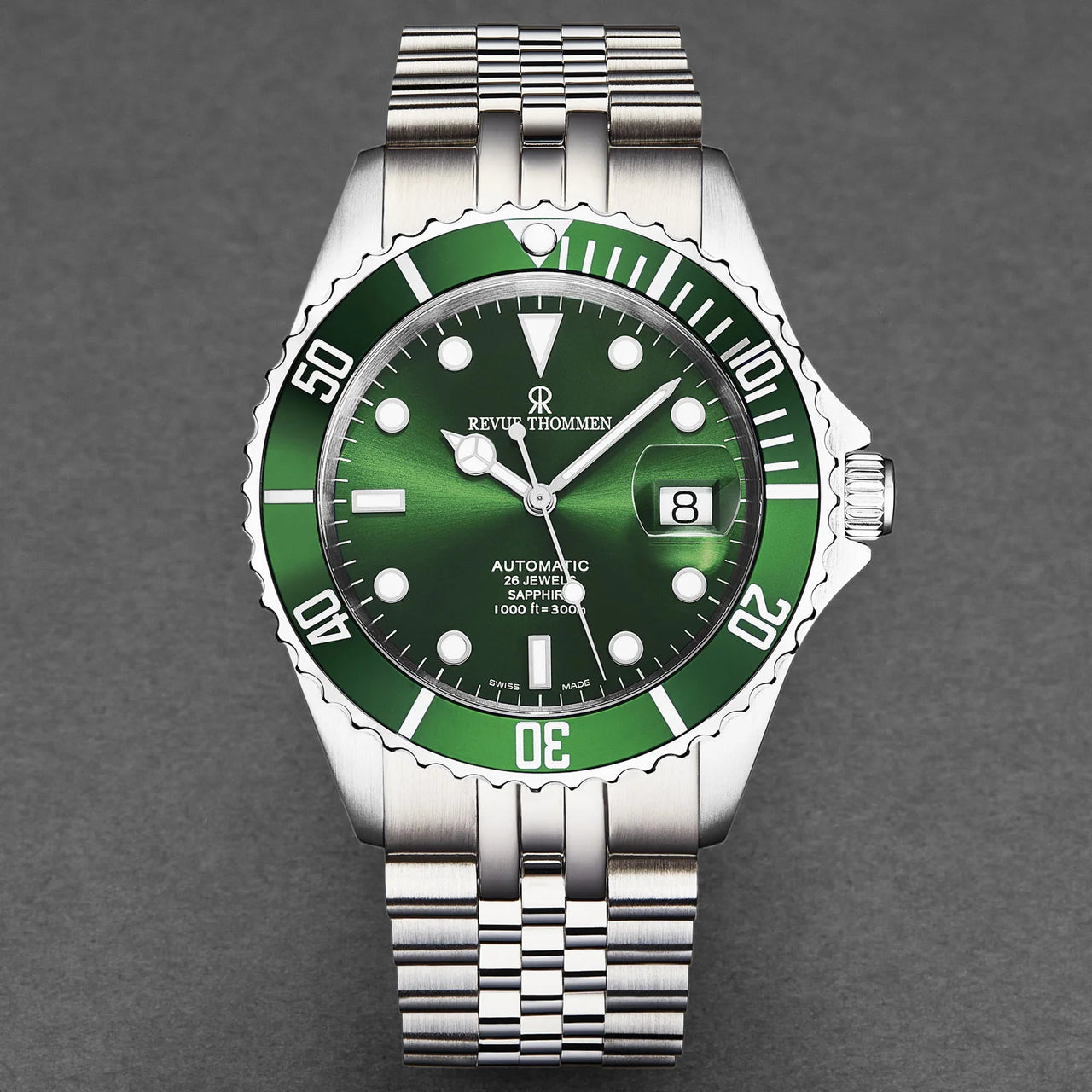 Revue Thommen Diver Men's 42mm Green Automatic Watch 17571.2229