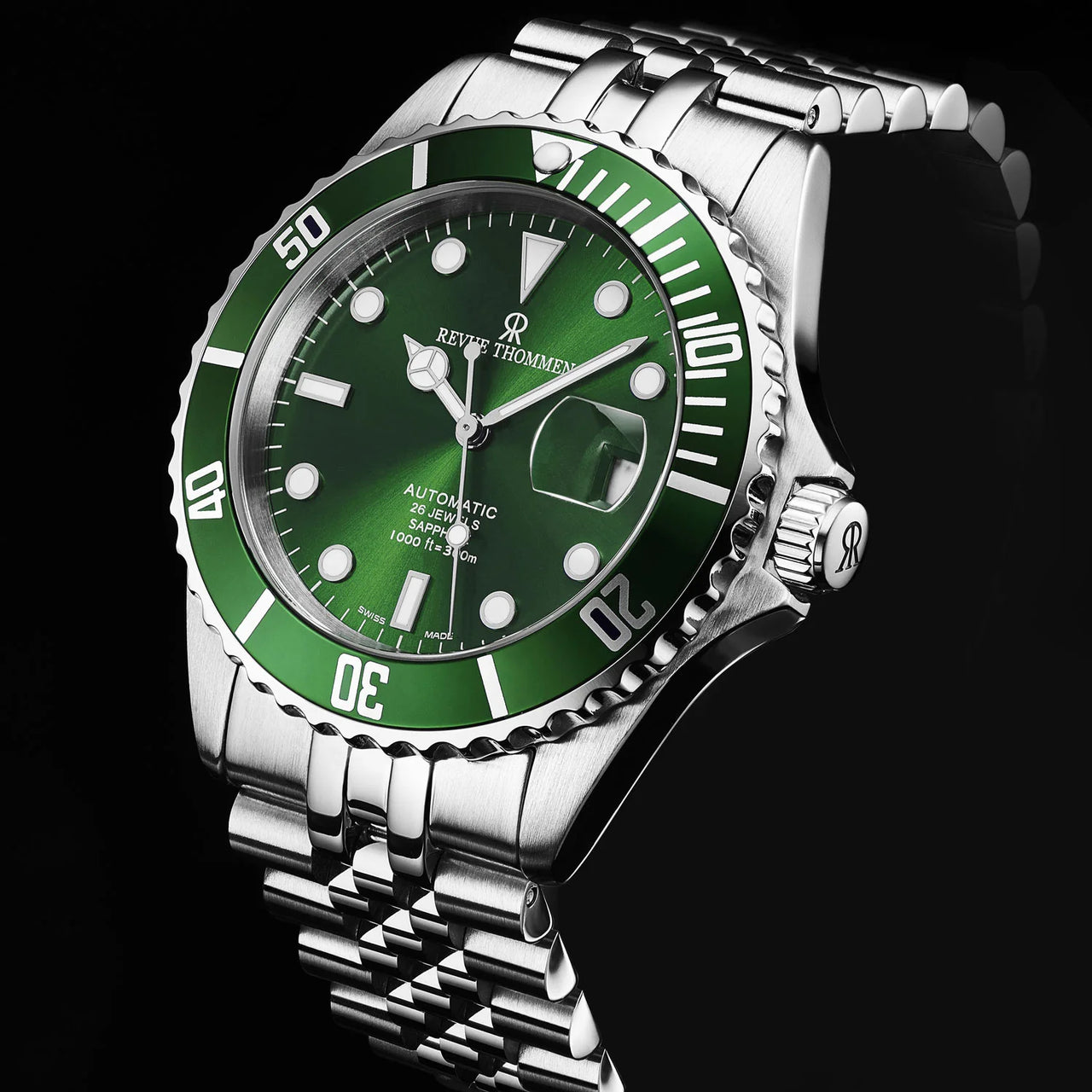 Revue Thommen Diver Men's 42mm Green Automatic Watch 17571.2229