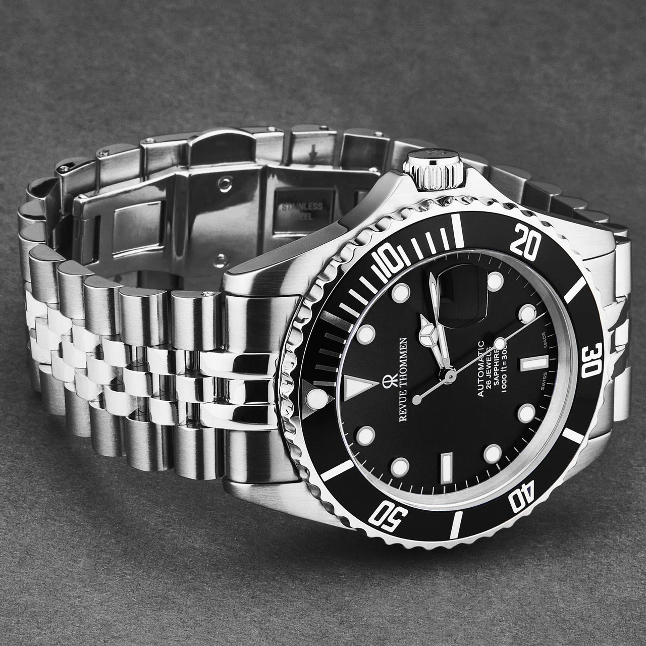Revue Thommen Men's Diver 42mm Black Stainless Steel Automatic Watch 17571.2237
