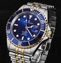 Thumbnail for Revue Thommen Men's Diver 42mm Blue Two-Tone Gold Automatic Watch 17571.2245