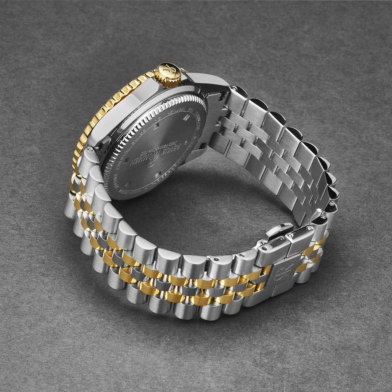 Revue Thommen Men's Diver 42mm Black Two-Tone Gold Automatic Watch 17571.2247