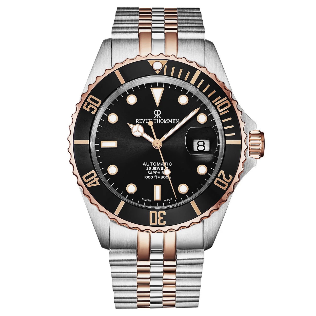 Revue Thommen Men's Diver 42mm Black Two-Tone Automatic Watch 17571.2257