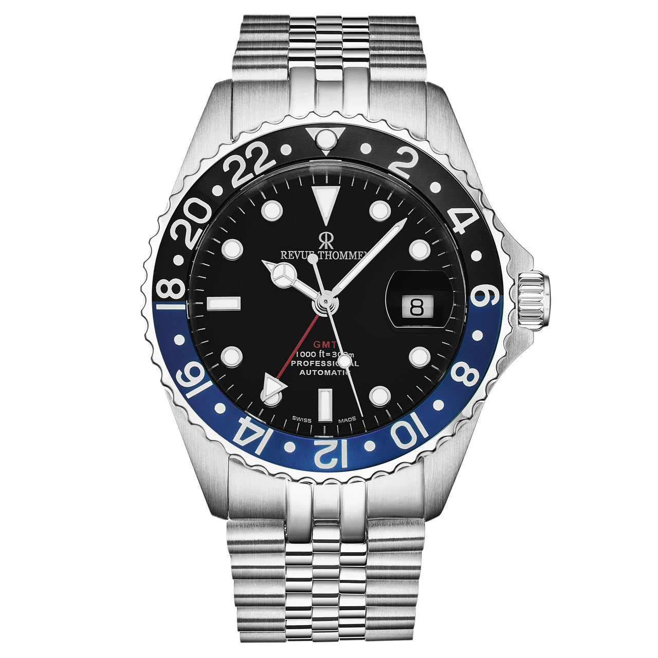 Revue Thommen Diver Black Dial Steel GMT Automatic Men's Watch 17572.2233