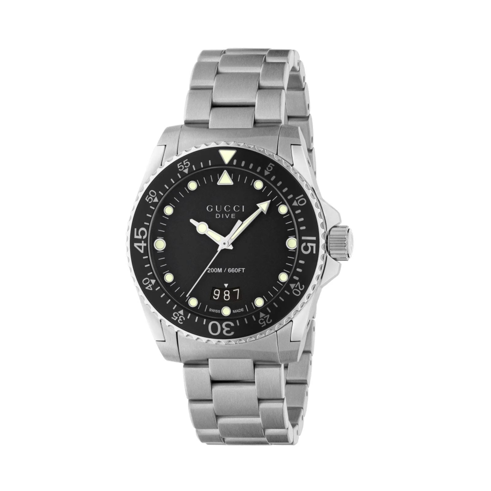 Gucci Watch Dive 40mm Silver Matte Black YA136301B