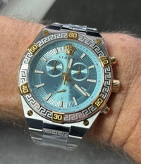 Thumbnail for Versace Men's Watch Greca Sporty Chronograph 46mm Blue Turquoise VESO01223