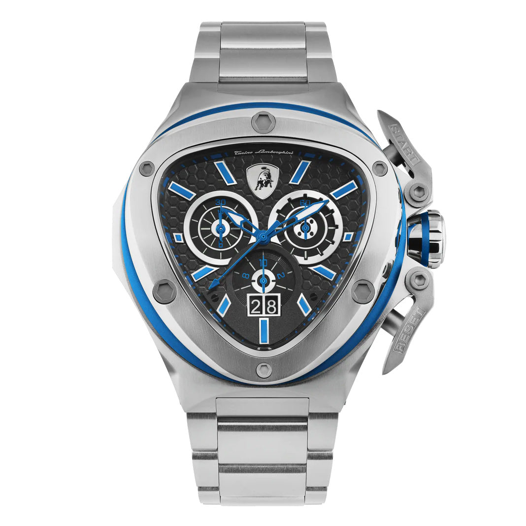 Tonino Lamborghini Men’s Watch 56mm Spyder X Silver Blue TL9XC-SS-B