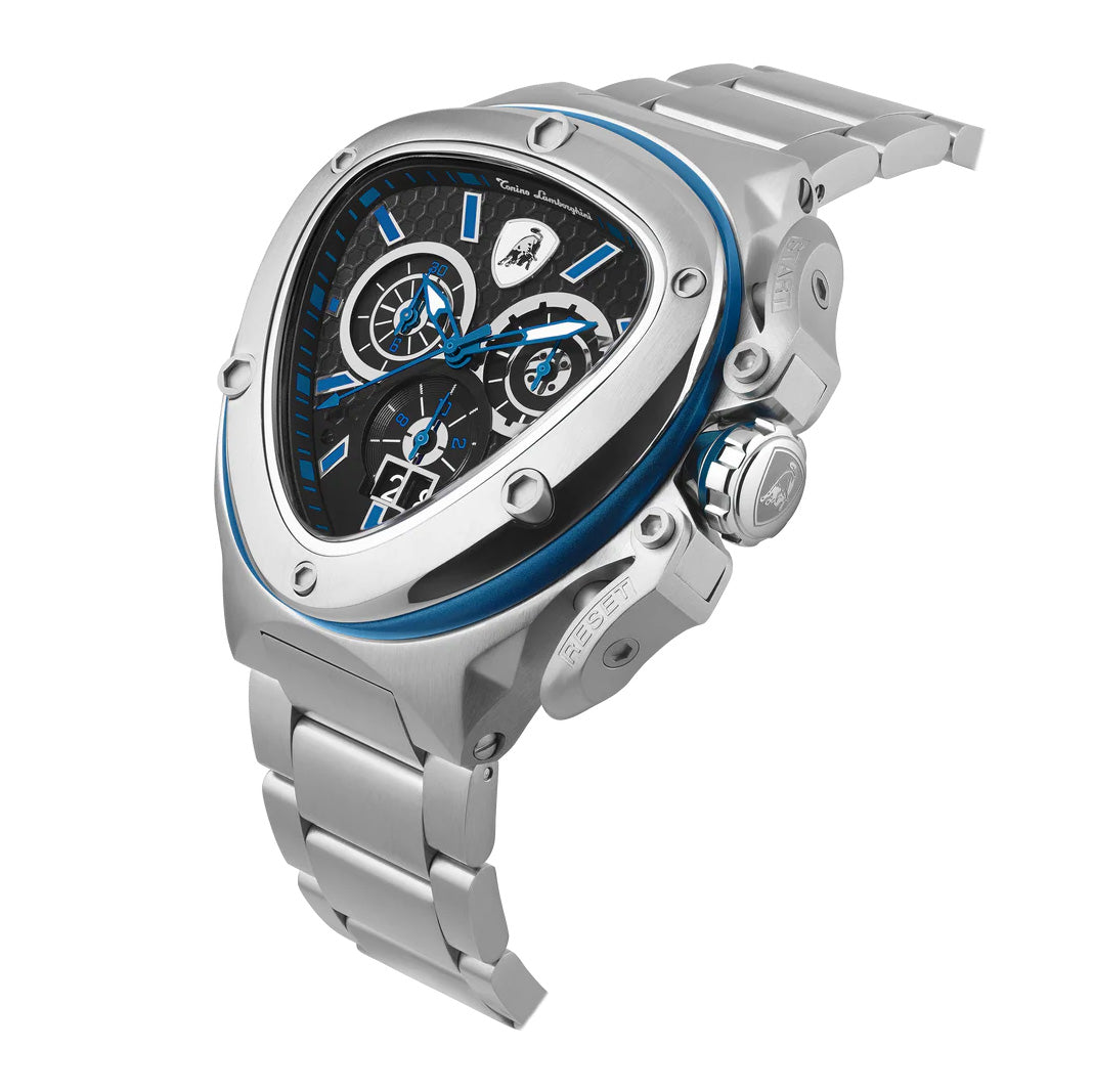 Tonino Lamborghini Men’s Watch 56mm Spyder X Silver Blue TL9XC-SS-B
