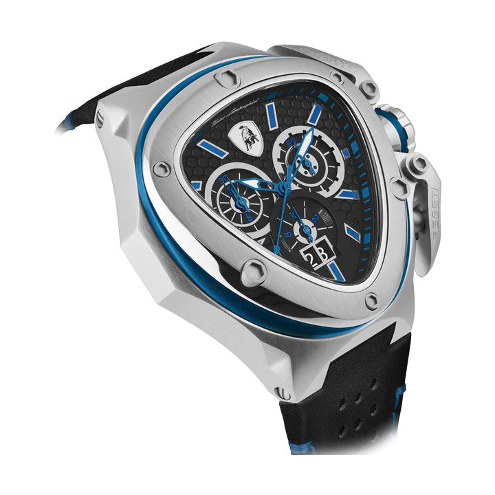 Tonino Lamborghini Men’s Watch 56mm Spyder X Black Blue TL9XC-SS