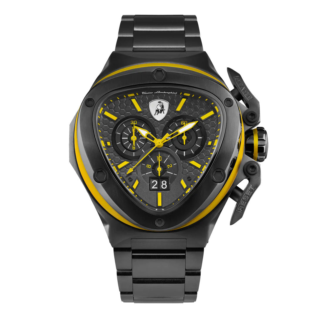 Tonino Lamborghini Men’s Watch 56mm Spyder X Black Yellow TL9XE-B