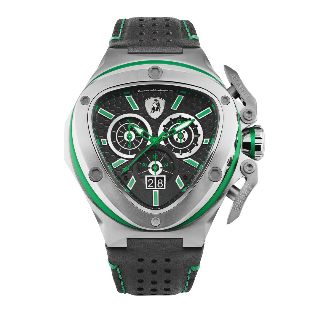 Tonino Lamborghini Men's Watch 53mm Spyder X Silver Green TL9XF-SS