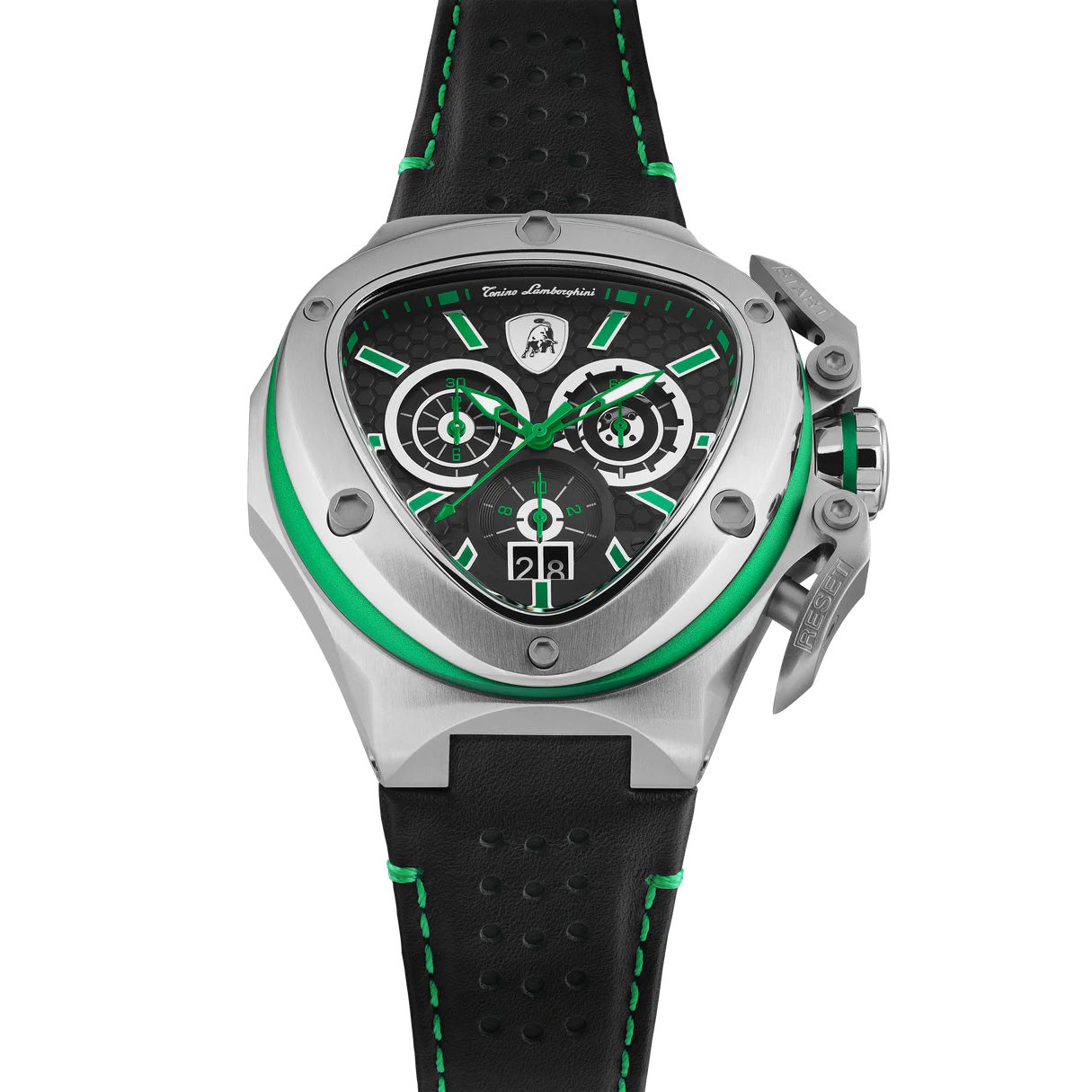 Tonino Lamborghini Men's Watch 53mm Spyder X Silver Green TL9XF-SS