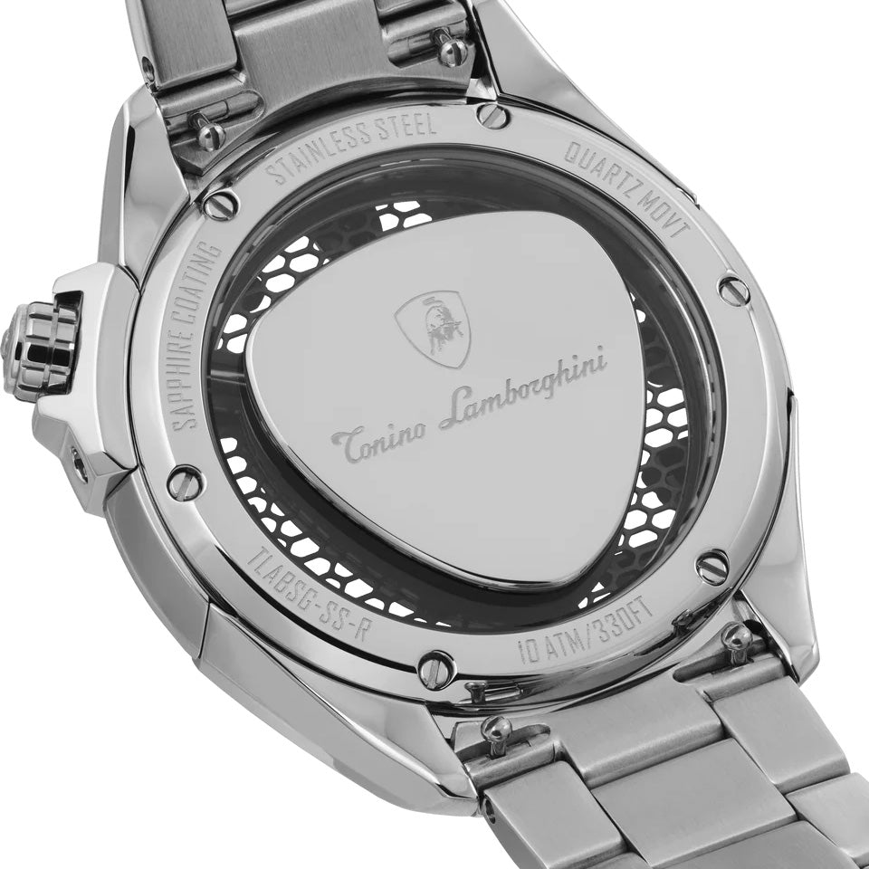 Tonino Lamborghini Men's Watch 42mm Shock ABS Silver Blue TLABSB-SS-B