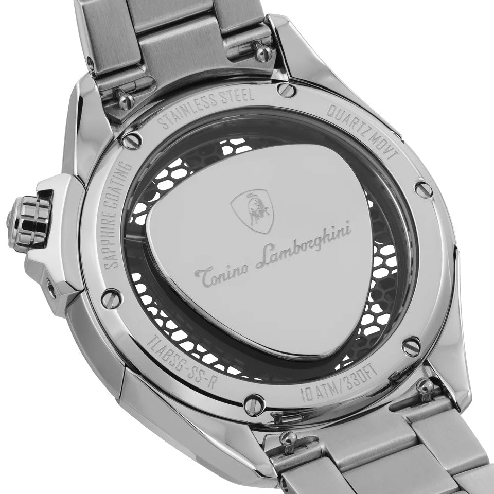 Tonino Lamborghini Men's Watch 42mm Shock ABS Silver Green TLABSG-SS-B