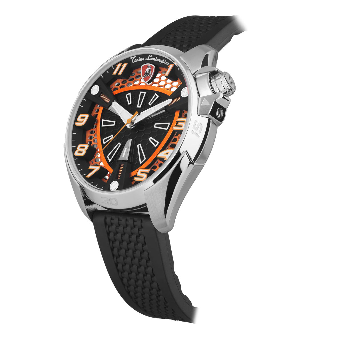 Tonino Lamborghini Men's Watch 42mm Shock ABS Silver Orange TLABSO-SS-R