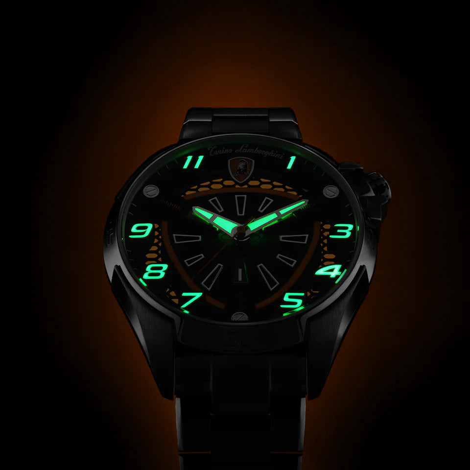 Tonino Lamborghini Men's Watch 42mm Shock ABS Silver Orange TLABSO-SS-R