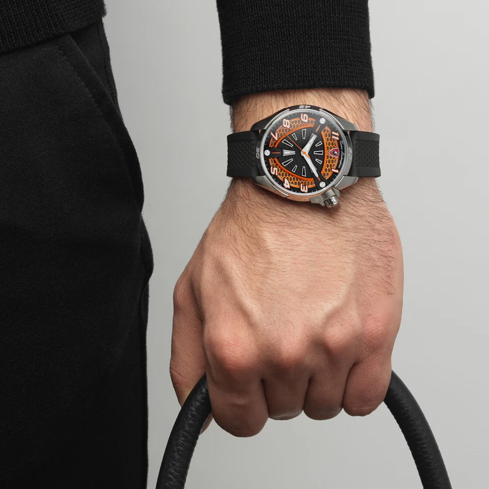 Tonino Lamborghini Men's Watch 42mm Shock ABS Silver Orange TLABSO-SS-R