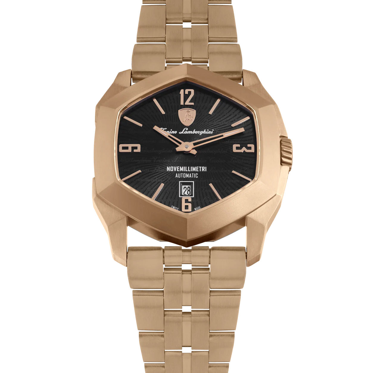 Tonino Lamborghini Men's Watch 43mm Novemillimetri Rose Gold Black TLF-T08-4-B