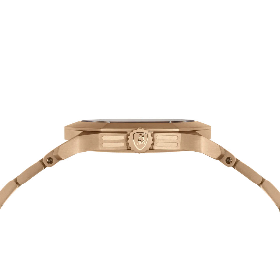 Tonino Lamborghini Men's Watch 43mm Novemillimetri Rose Gold Black TLF-T08-4-B