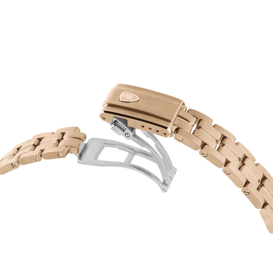 Tonino Lamborghini Men's Watch 43mm Novemillimetri Rose Gold Black TLF-T08-4-B