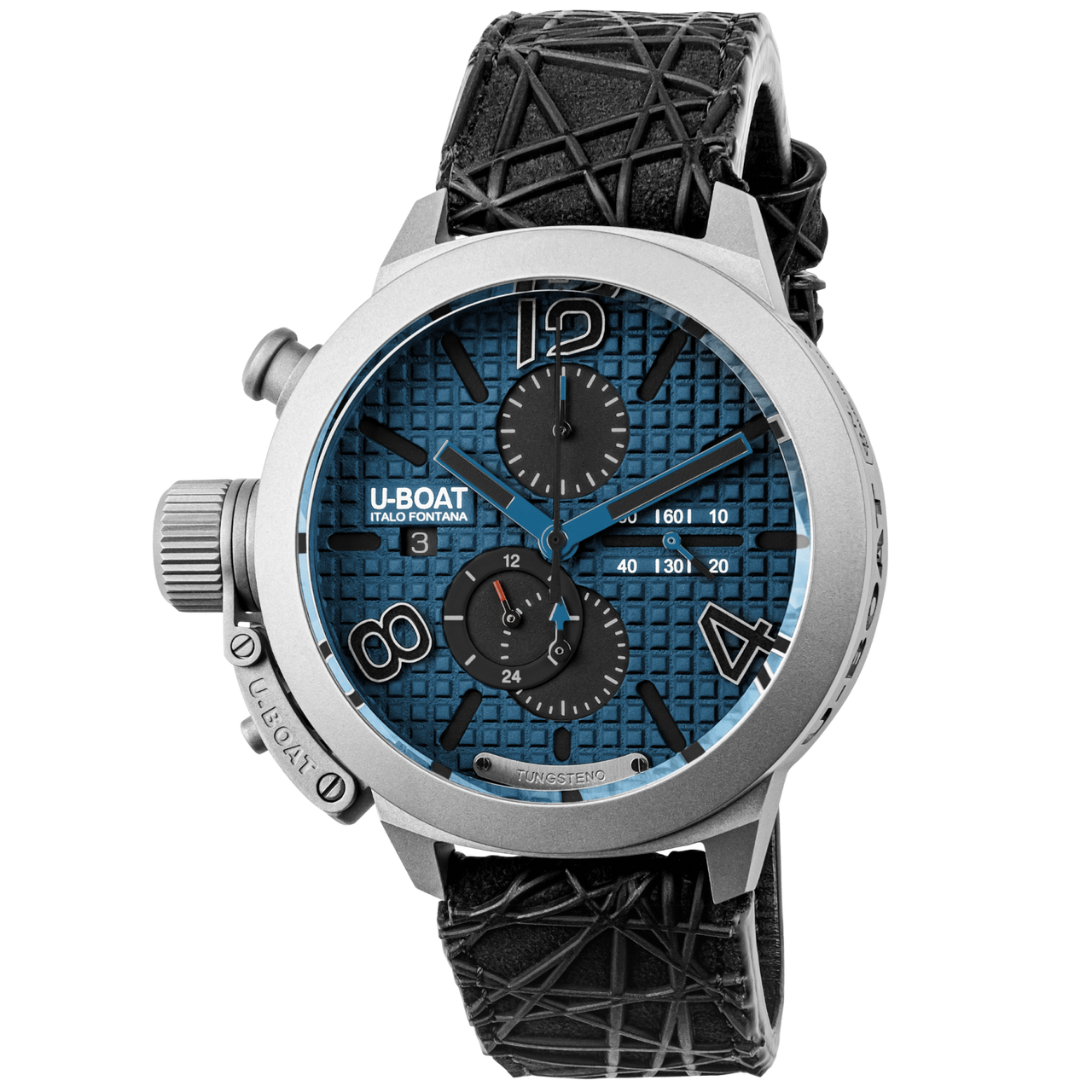 U-Boat Men’s Watch 45mm Classico Titanium Tungsten Chronograph Blue 3003