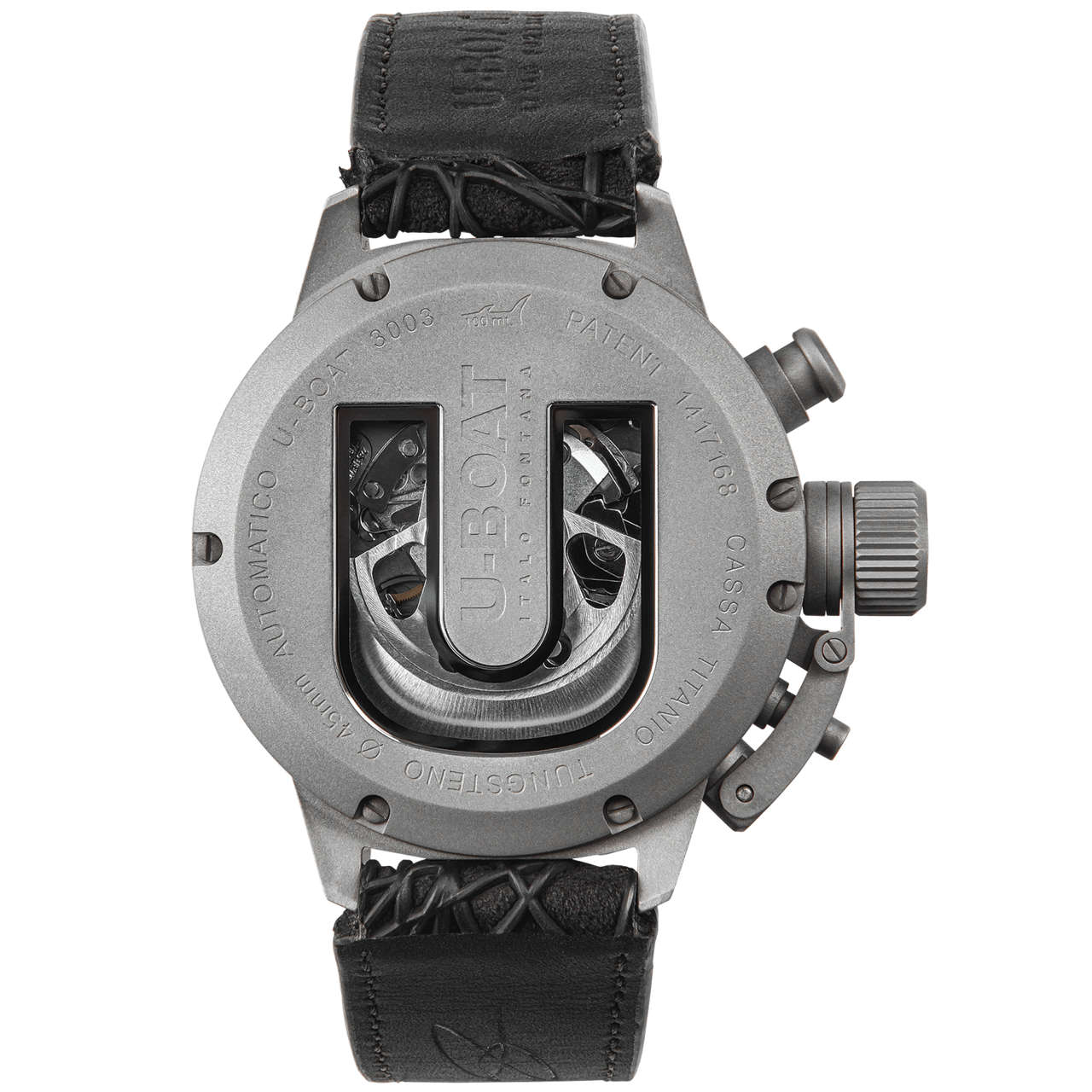 U-Boat Men’s Watch 45mm Classico Titanium Tungsten Chronograph Blue 3003