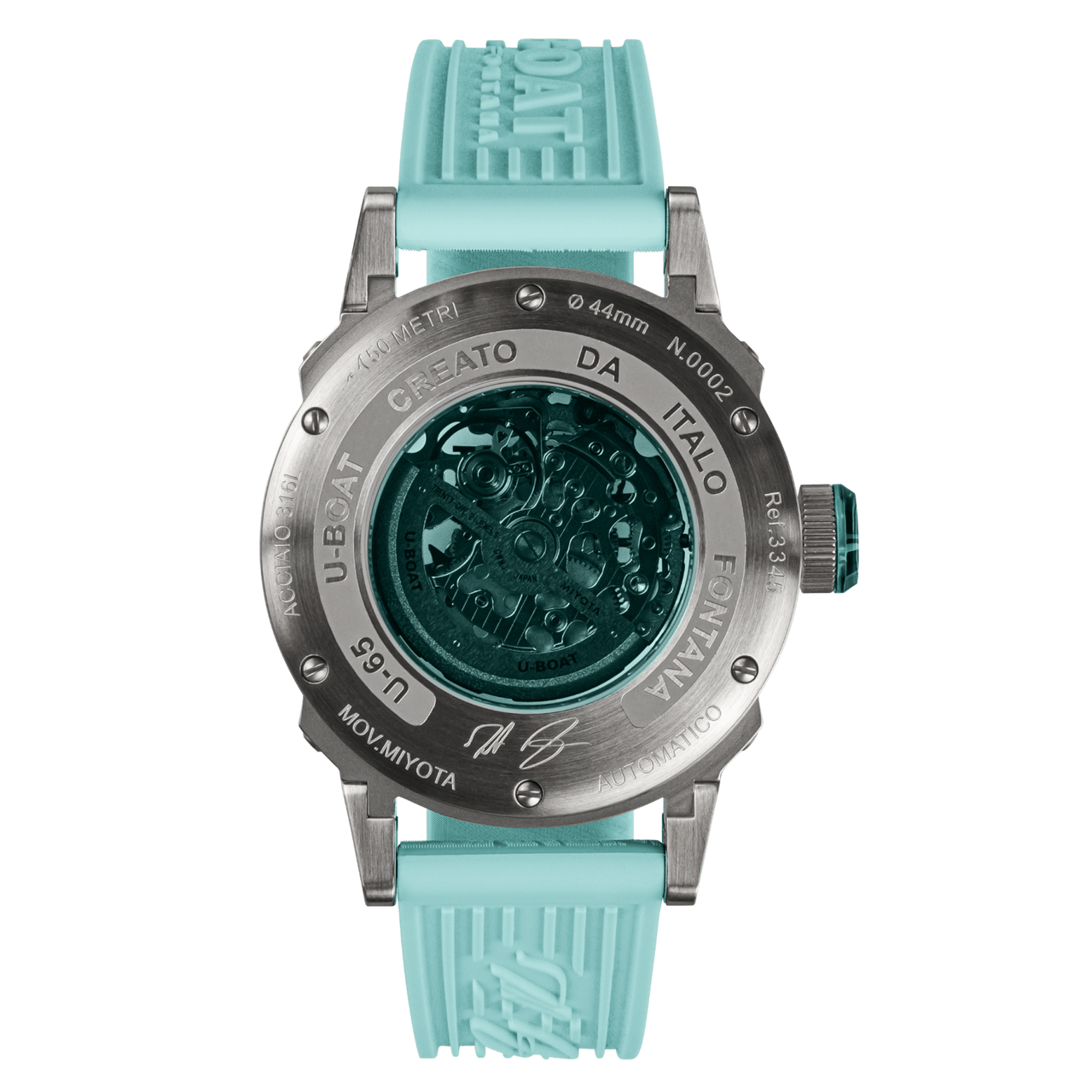 U-Boat Men's Watch 44mm U-65 Automatic Turquoise 3345