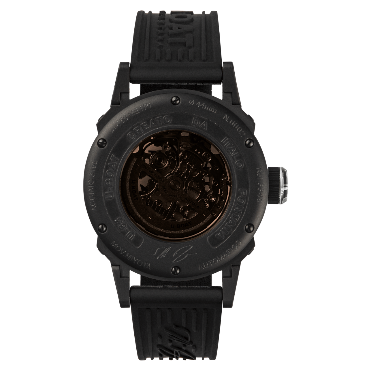 U-Boat Men's Watch 44mm U-65 Automatic Skeleton White 3349