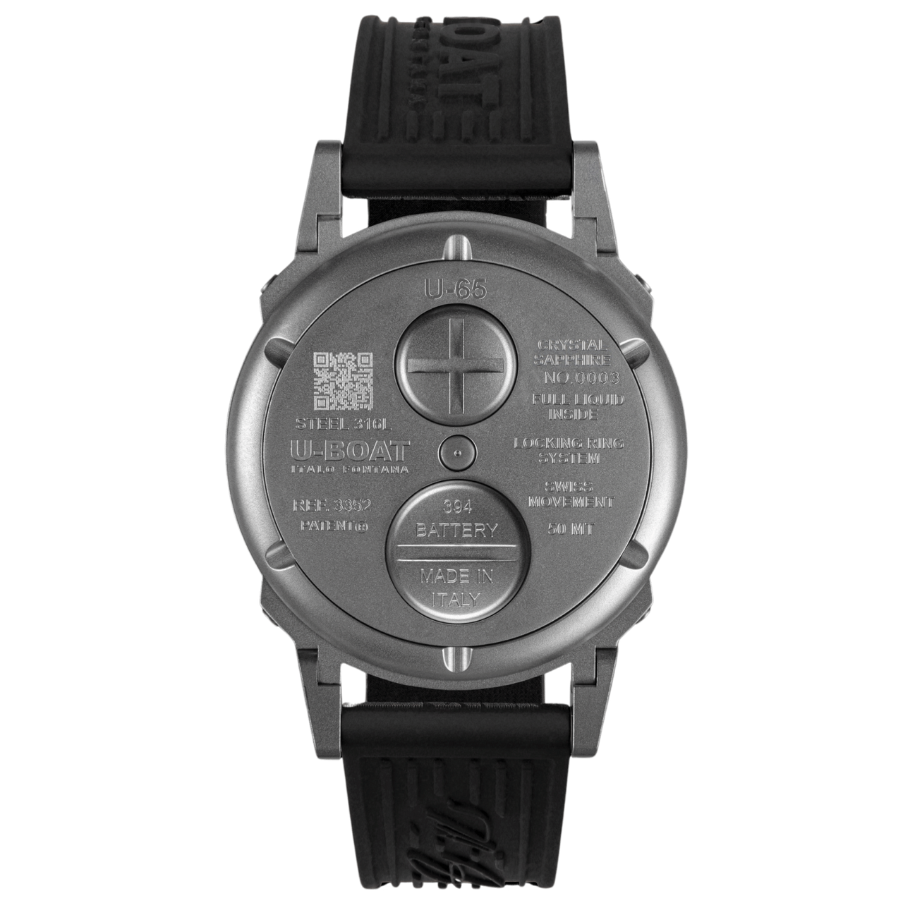 U-Boat Men's Watch 44mm U-65 Black Turquoise 3352