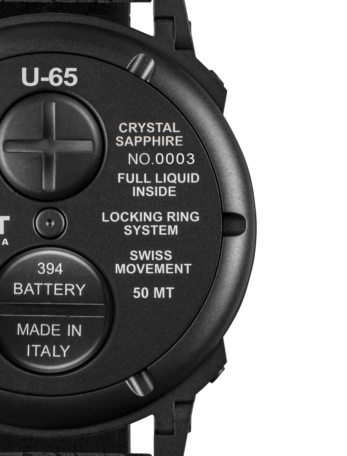 U-Boat Men's Watch 44mm U-65 Turquoise Black PVD 3353