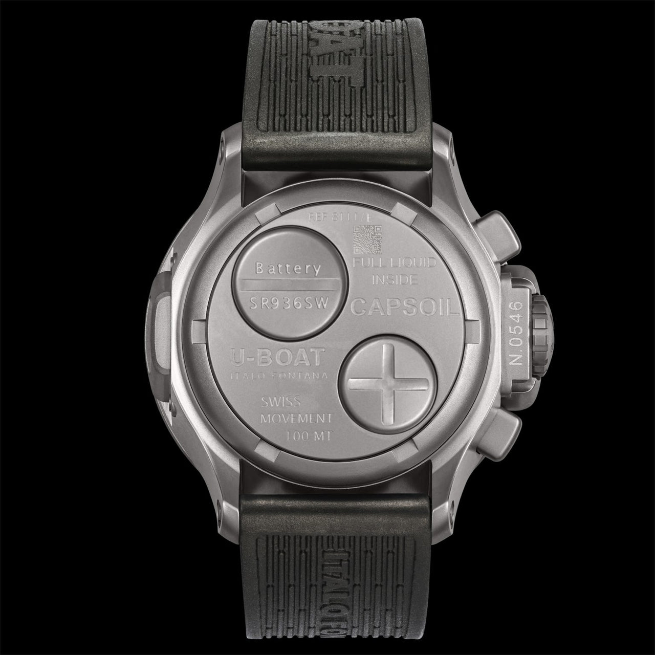 U-Boat Men’s Watch 45mm Capsoil Chronograph Oil Immersion Black 8111/E