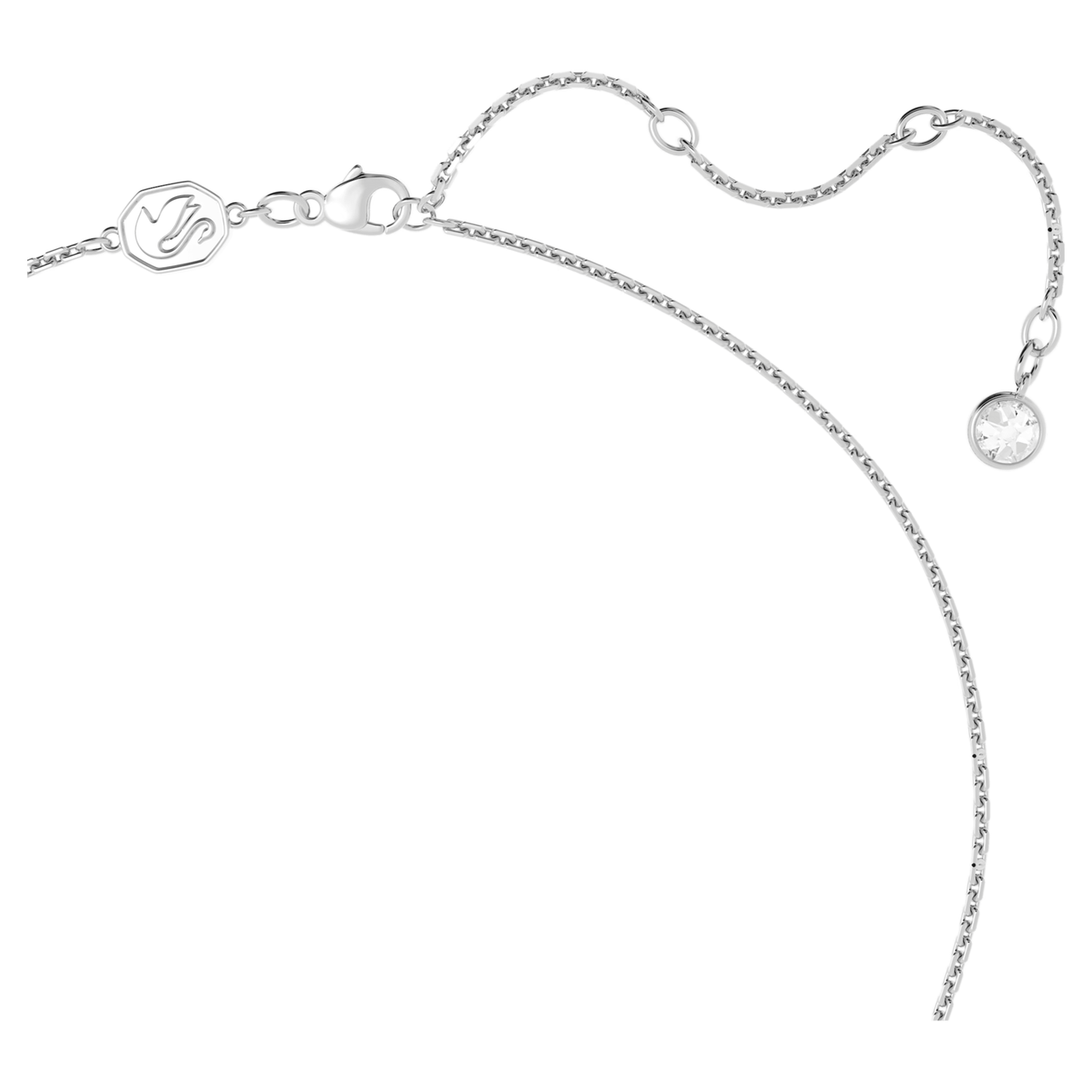 Swarovski Una Pendant Heart Large Necklace White Rhodium Plated 5626176