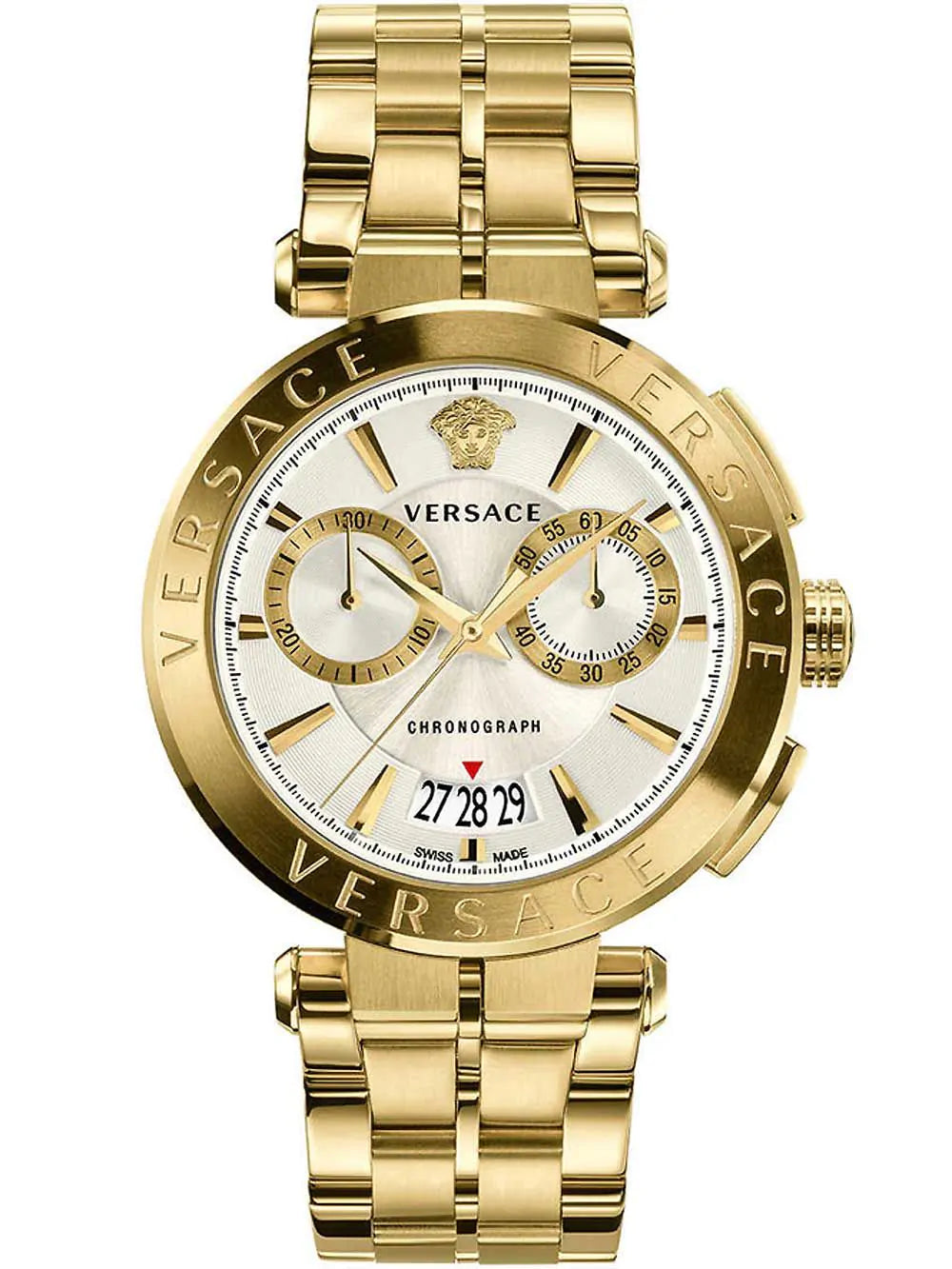 Versace Men's Watch Aion Chronograph 45mm Gold White VE1D00419