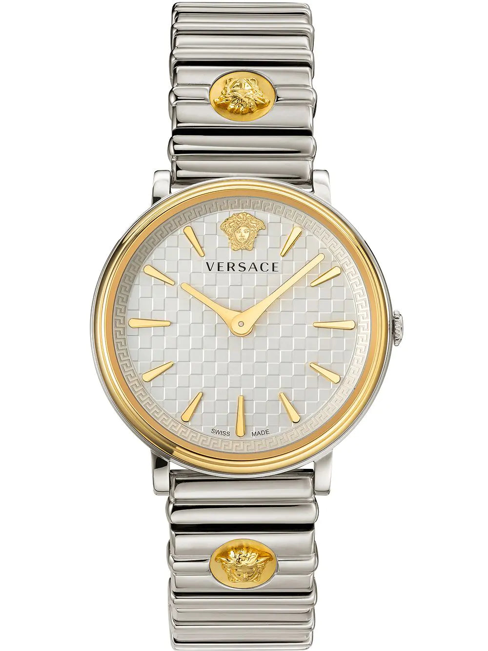 Versace Ladies Watch V-Circle 38mm Silver Gold VE8101419