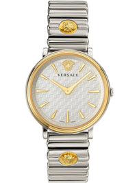 Thumbnail for Versace Ladies Watch V-Circle 38mm Silver Gold VE8101419