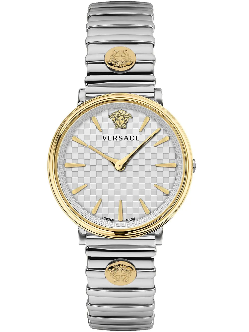 Versace Ladies Watch V-Circle 38mm Silver Gold VE8104922
