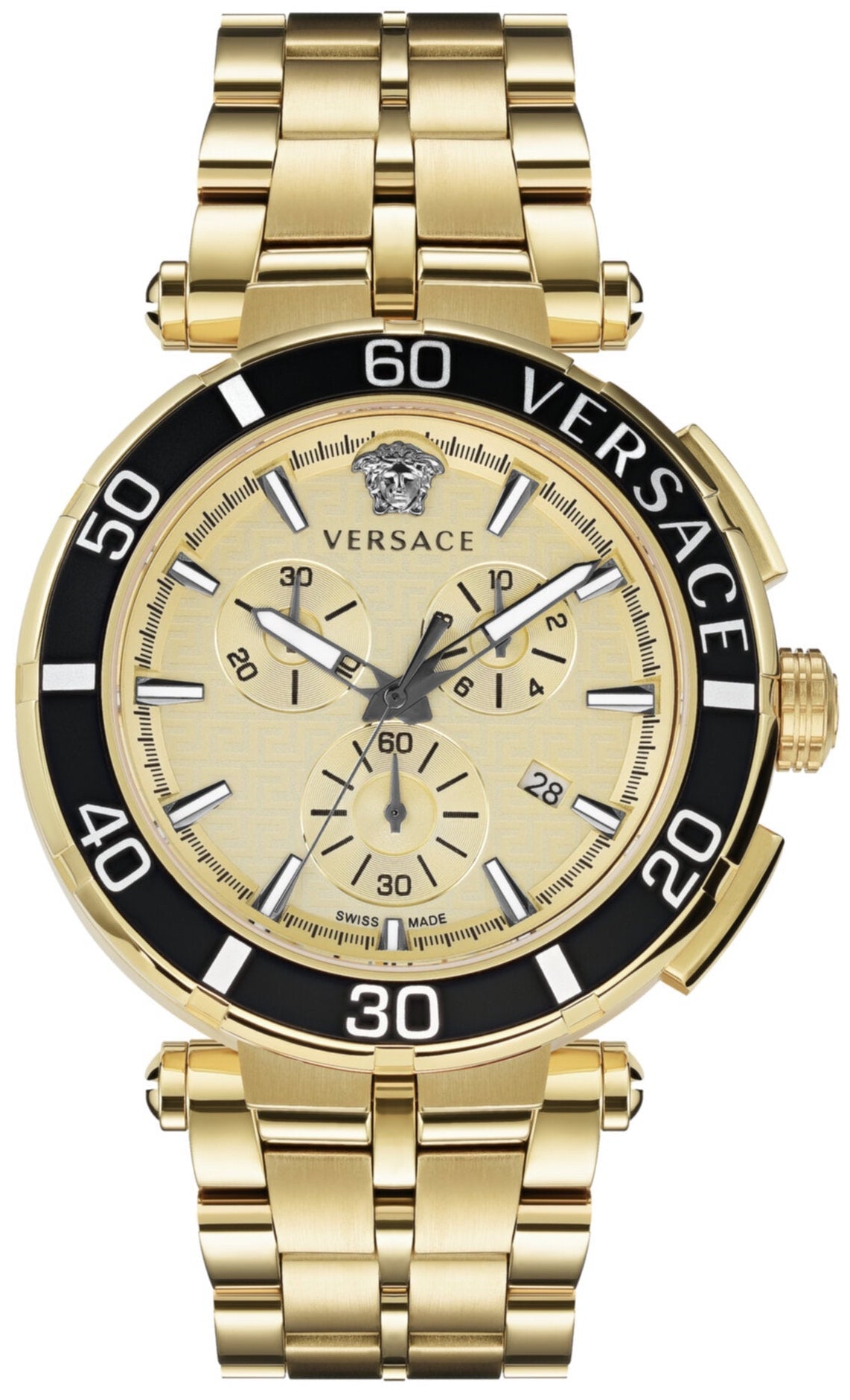 Versace Men's Watch 45mm Greca Chronograph Gold VE3L00622