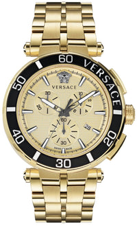 Thumbnail for Versace Men's Watch 45mm Greca Chronograph Gold VE3L00622