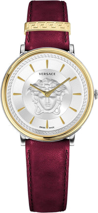 Thumbnail for Versace Ladies Watch V-Circle 38mm Red Burgundy VE8101819