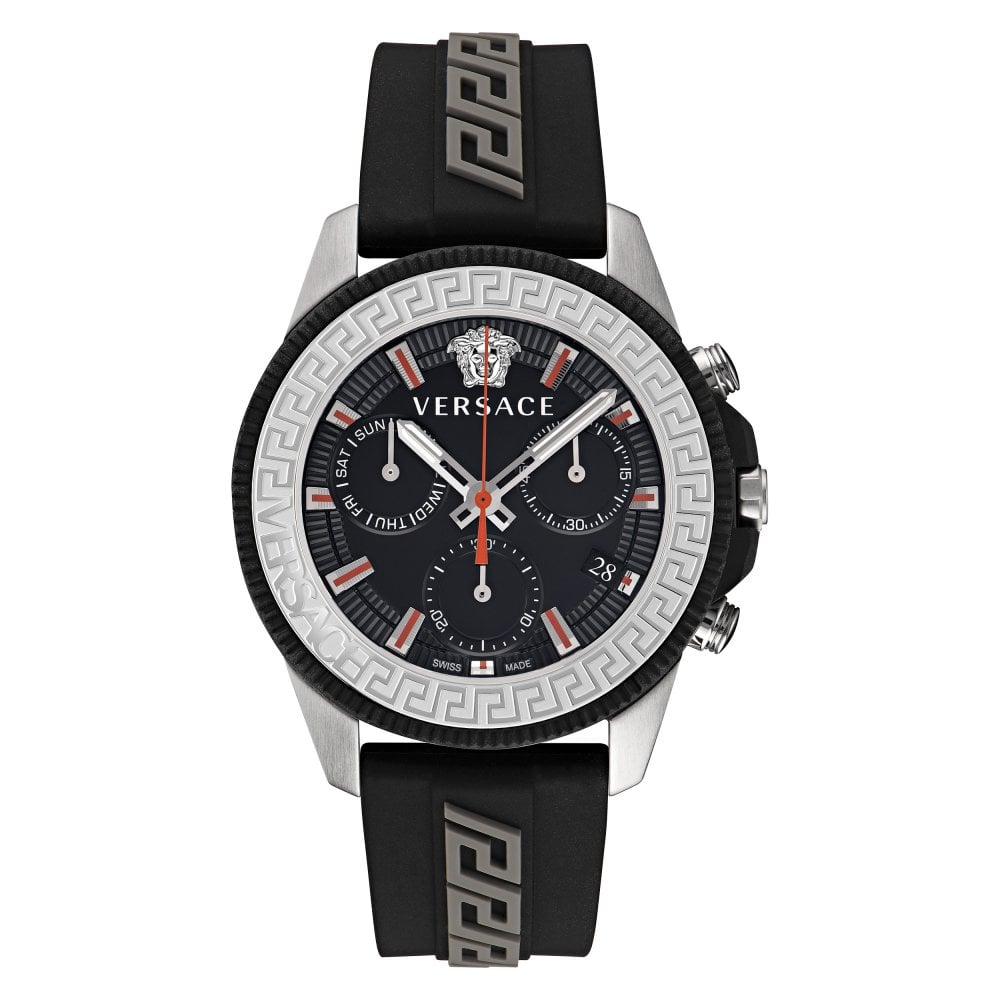 Versace Men's Watch 45mm Greca Action Chronograph Black VE3J00222