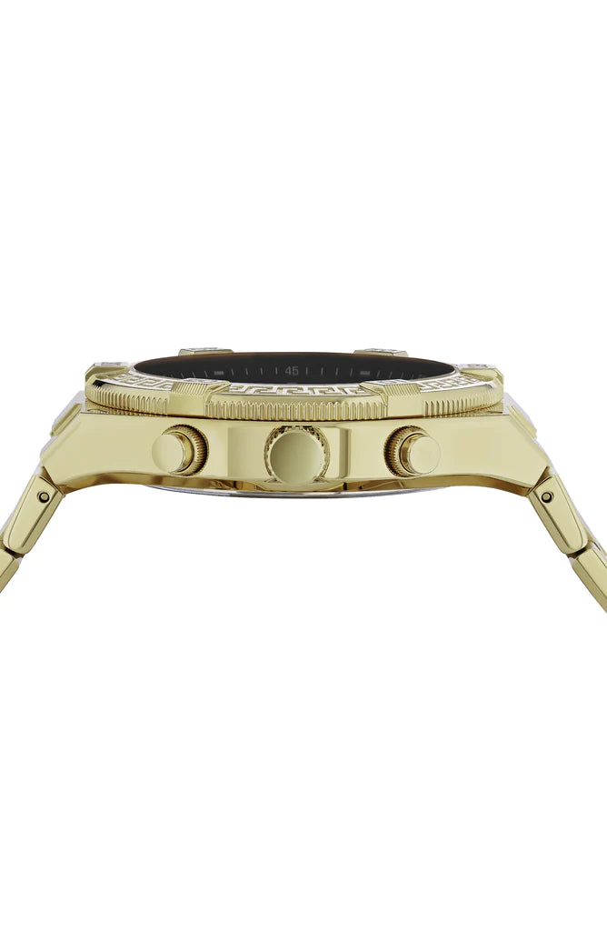 Versace Men's Watch Greca Sporty Chronograph 46mm Black Gold VESO00922