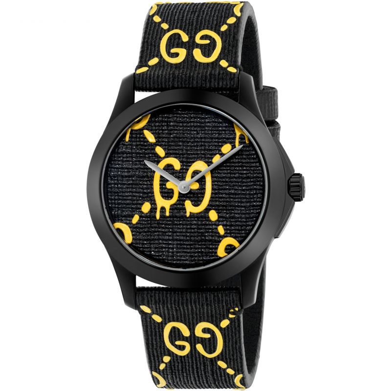 Gucci Watch G-Timeless 38mm Ghost Black Yellow YA1264019
