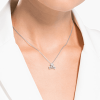 Thumbnail for Swarovski Zodiac II Necklace Pendant Libra Silver White Metal Finish 5563895