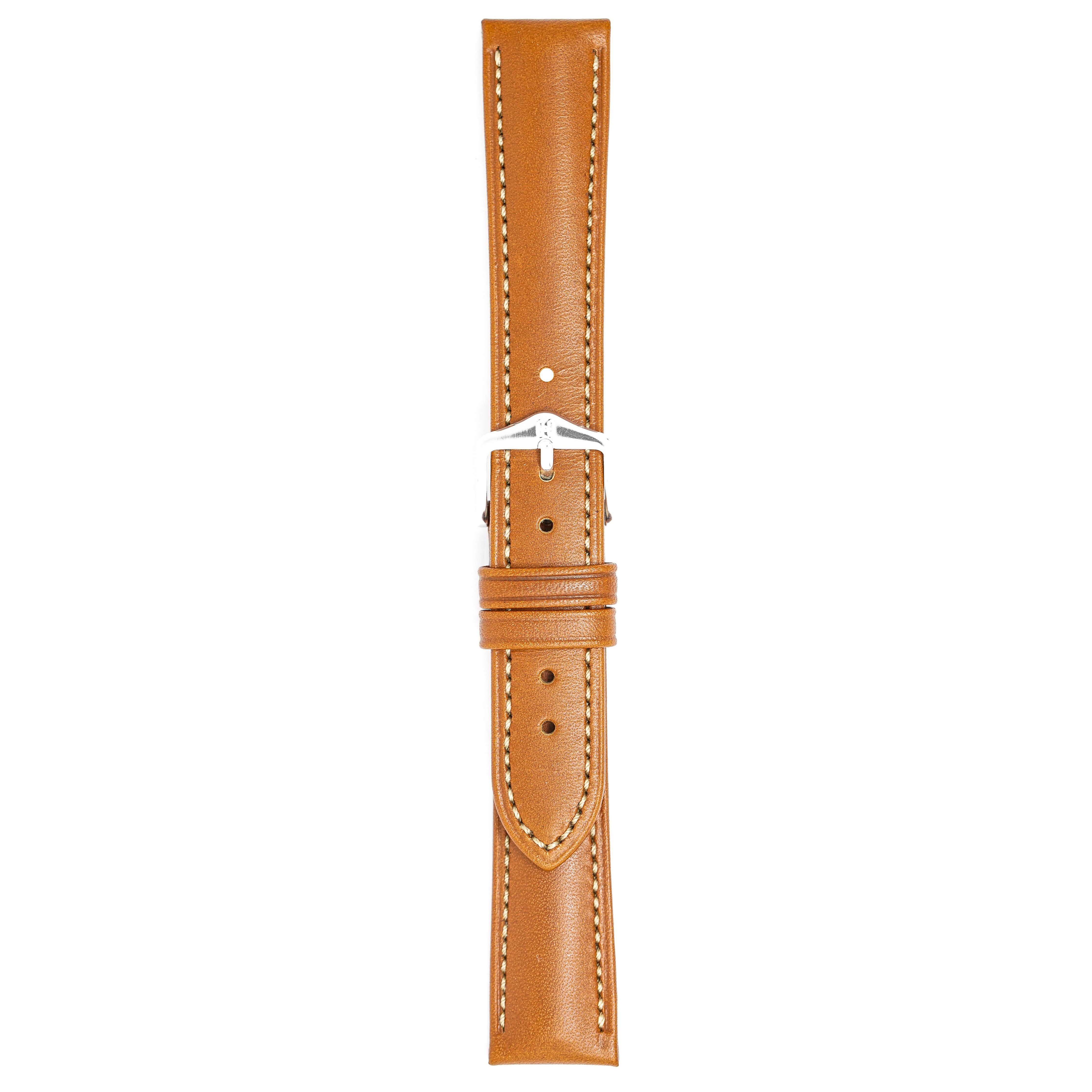 Hirsch Watch Kent 18mm Long Brown Leather Strap
