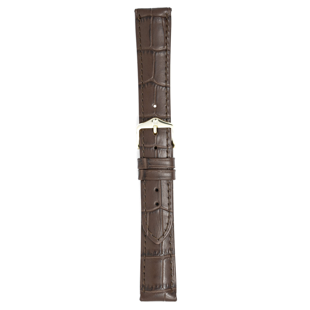 Hirsch Watch Duke 18mm Long Dark Brown Leather Strap 01028010-1-18