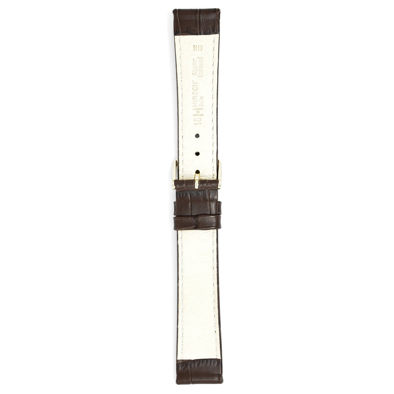 Hirsch Watch Duke 18mm Long Dark Brown Leather Strap 01028010-1-18